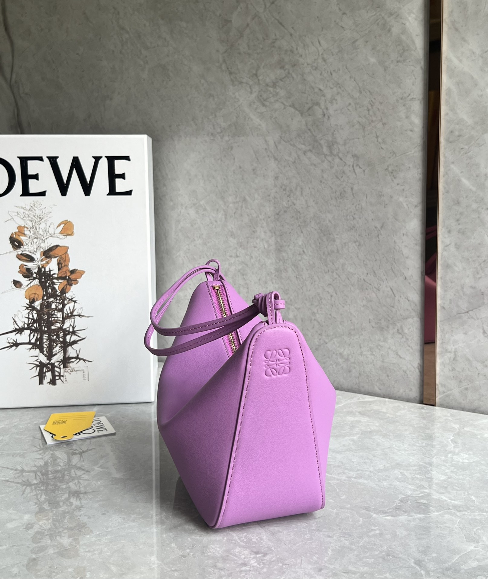 Loewe Mini Hammock Hobo Bag in Classic Calfskin Purple